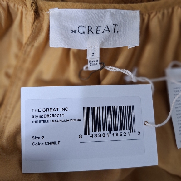 The Great "NEW" Mustard Feminine Cottagecore The Eyelet Bohemian Midi Dress *2=M - Picture 12 of 13